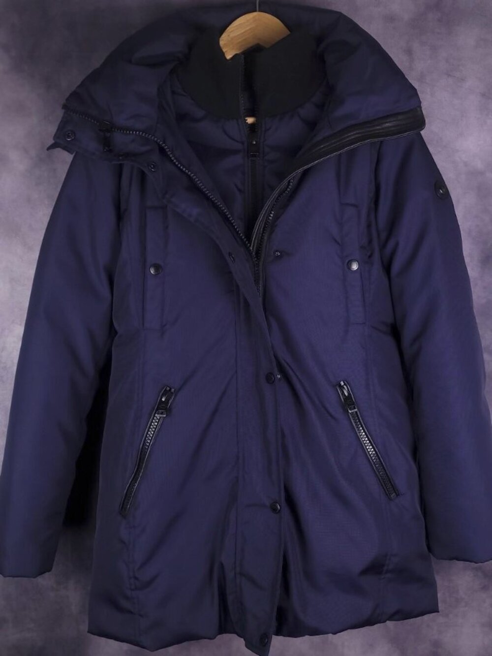 Andrew Marc Down Puffer Jacket Parka Real Fur Trim